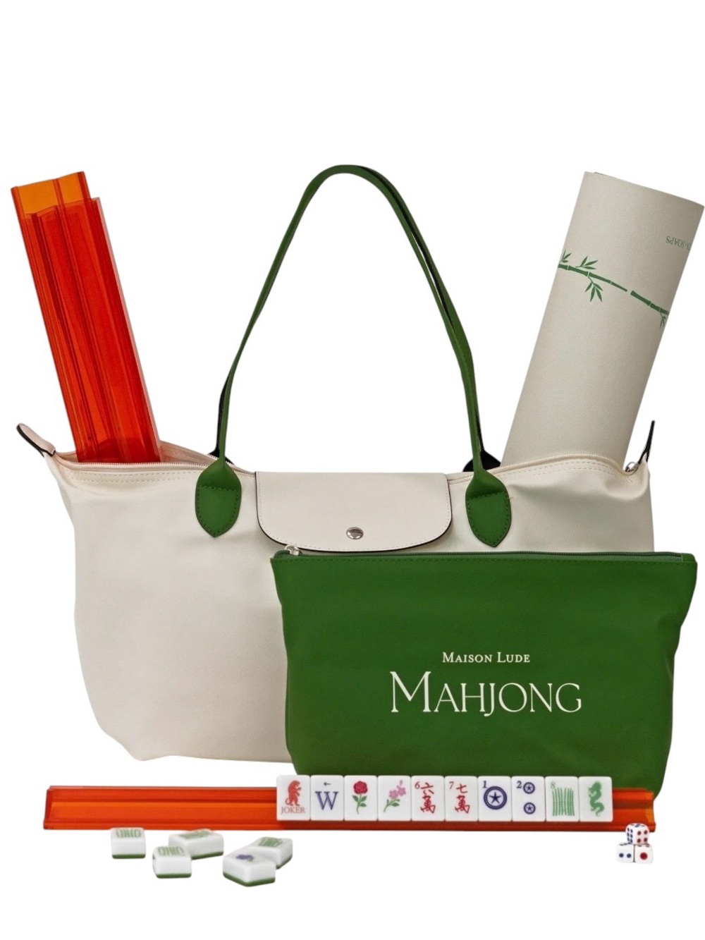 NIB Mahjong Limited Edition Game Set Game Mat, Carry Bag, Tiles & Bag, 4 Racks - Picture 10 of 11